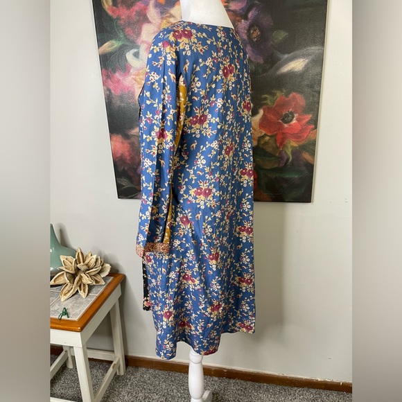 Sundance Sweet Whispers Boho Mix Print Mini Swing Dress S Long Sleeve worn once - Picture 5 of 12